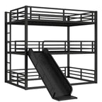 Full Over Full Over Full Bunk Bed with Slide