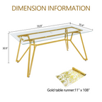 70.9-Inch Rectangular Glass Dining Table