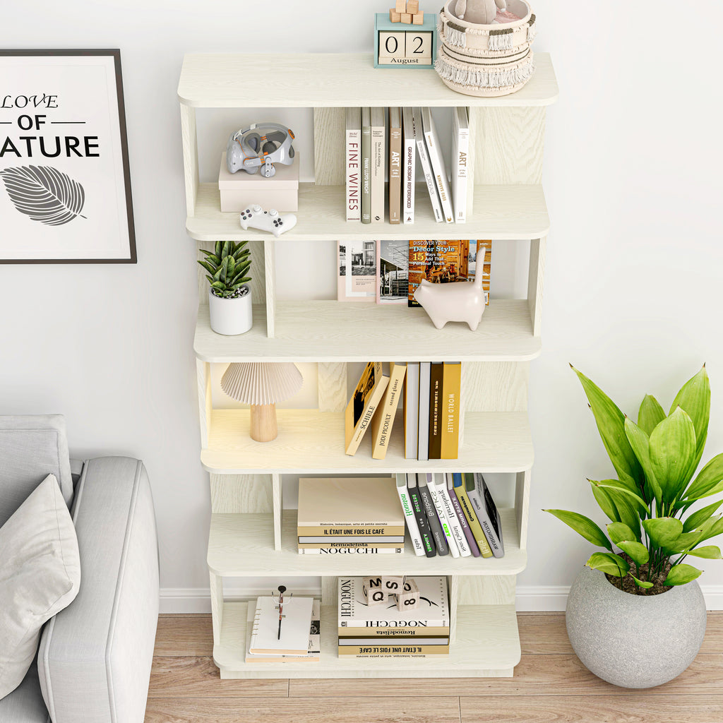 Modern 5-Tier Open Storage Bookcase