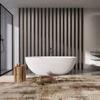 66.9 Inch Freestanding Solid Surface Soaking Bathtub