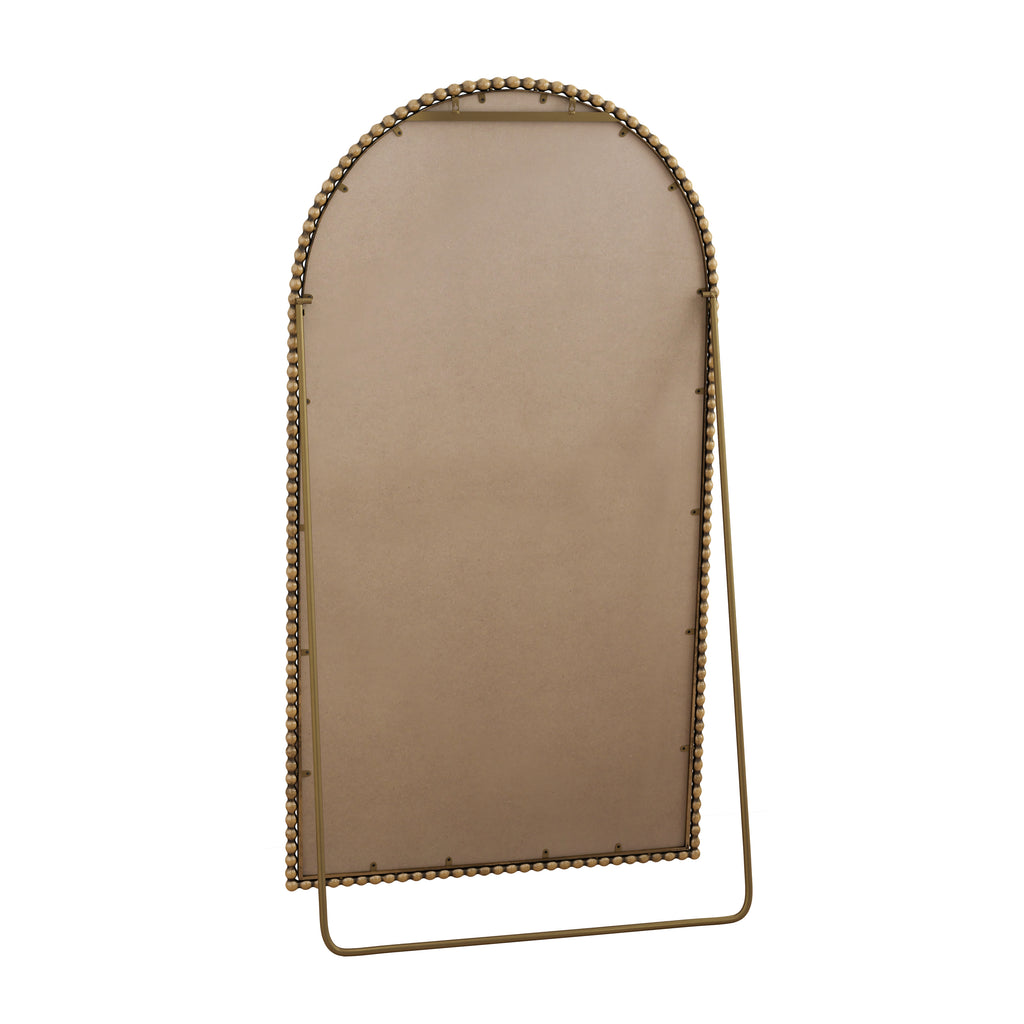 Iron Arch Retro Full Length Mirror with Supporting Feet, Gold