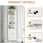 71" Tall Corner Storage Cabinet with 2 Doors and 6-Tier Shelves