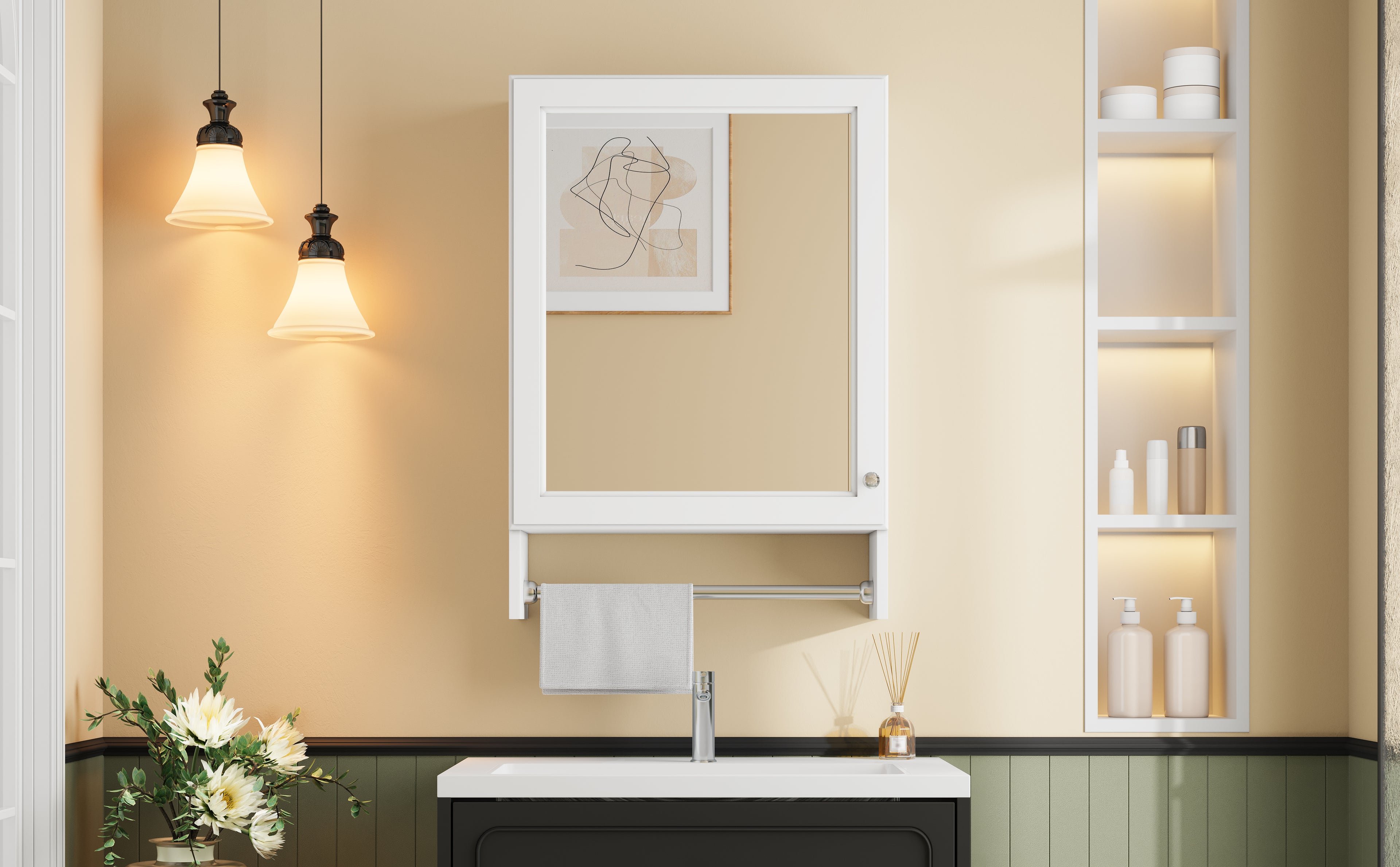 3-in-1 Bathroom Mirror Cabinet