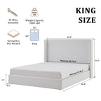 Carmen Upholstered Wingback Bed