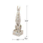 Large Magnesium Sitting Rabbit Figurine with Antique Finish