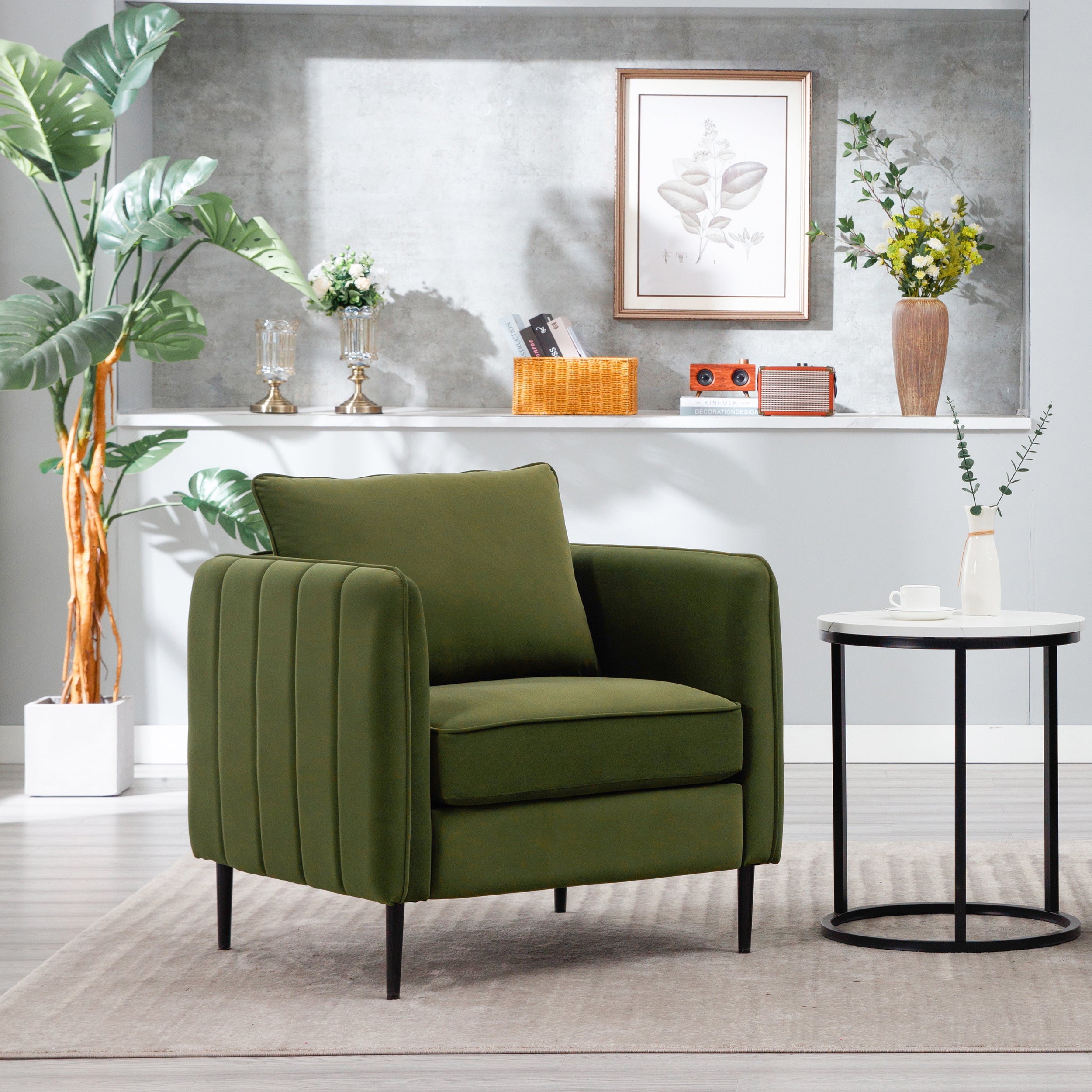 Velvet Accent Chair for Living Room