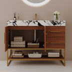 36" Modern Free-Standing Bathroom Vanity with Seamless Sink