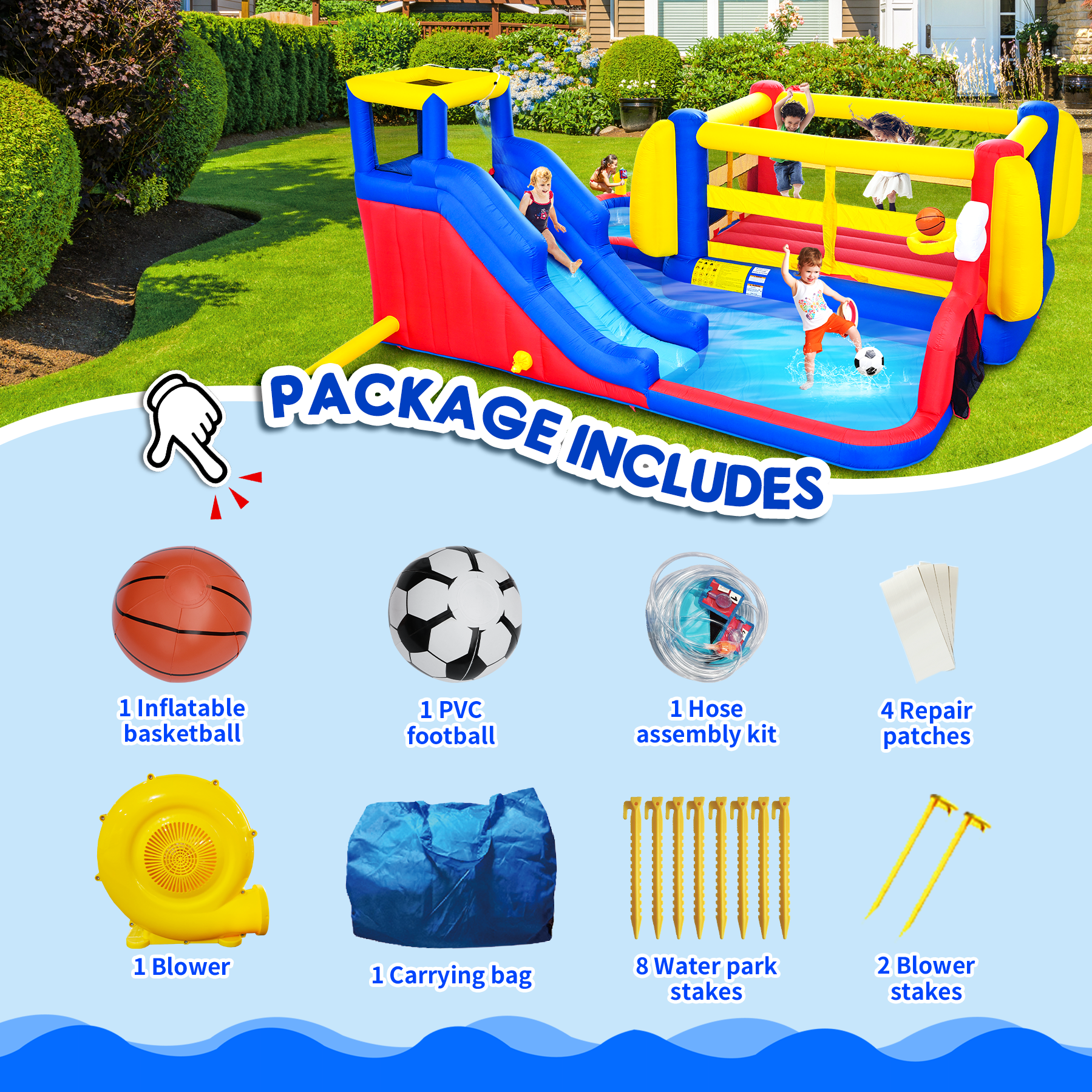 7 in 1 Inflatable Slide Water Park