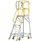 5 Step 375lbs Aluminum Rolling Platform Ladder