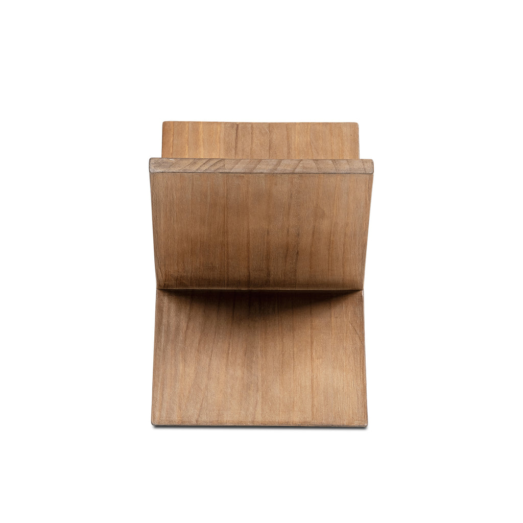 Otto 9-Inch Tall X-Shaped Wood Display Shelf, Medium Brown