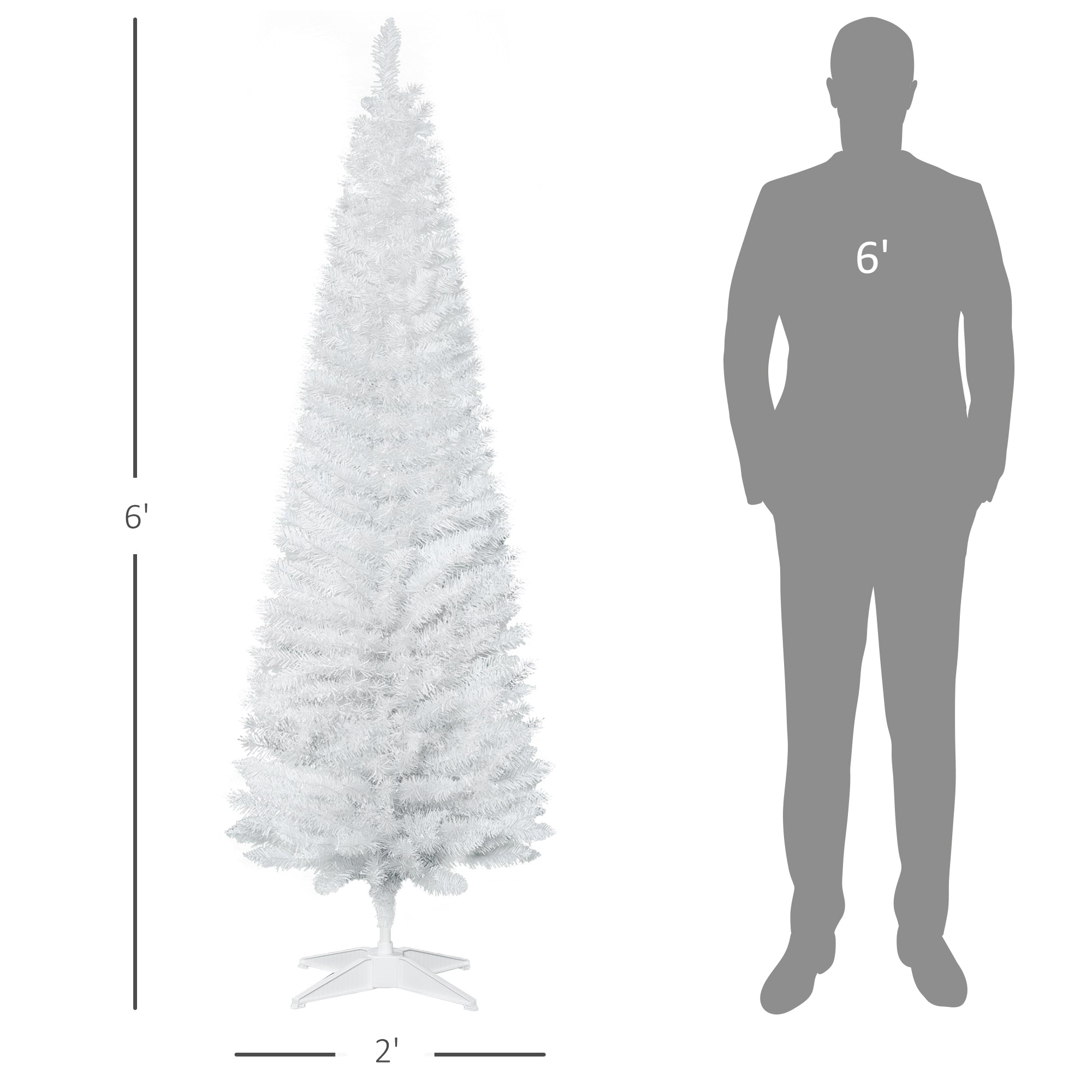Slim Christmas Tree with Realistic Branch