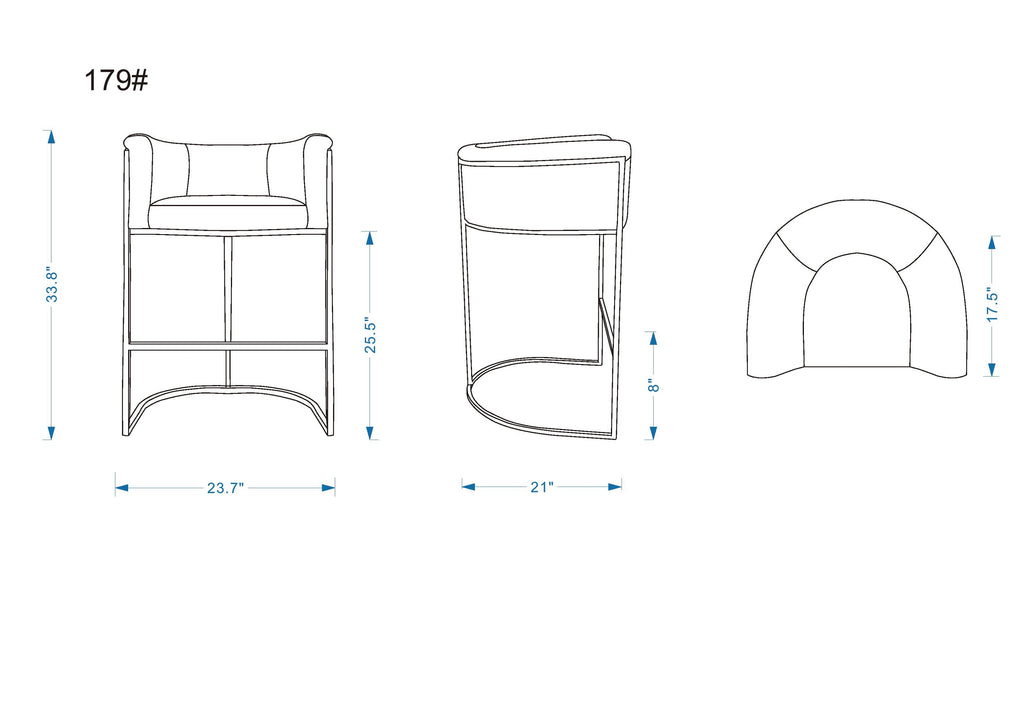 Cosmopolitan Metal Upholstered Counter Stool