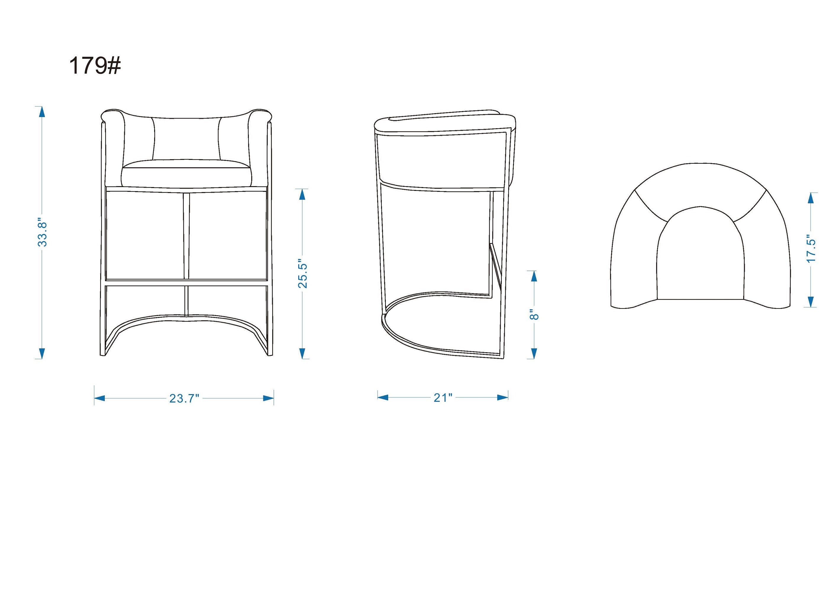 Cosmopolitan Metal Upholstered Counter Stool