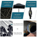 6.5 x 10 ft Khaki Rectangular Patio Umbrella