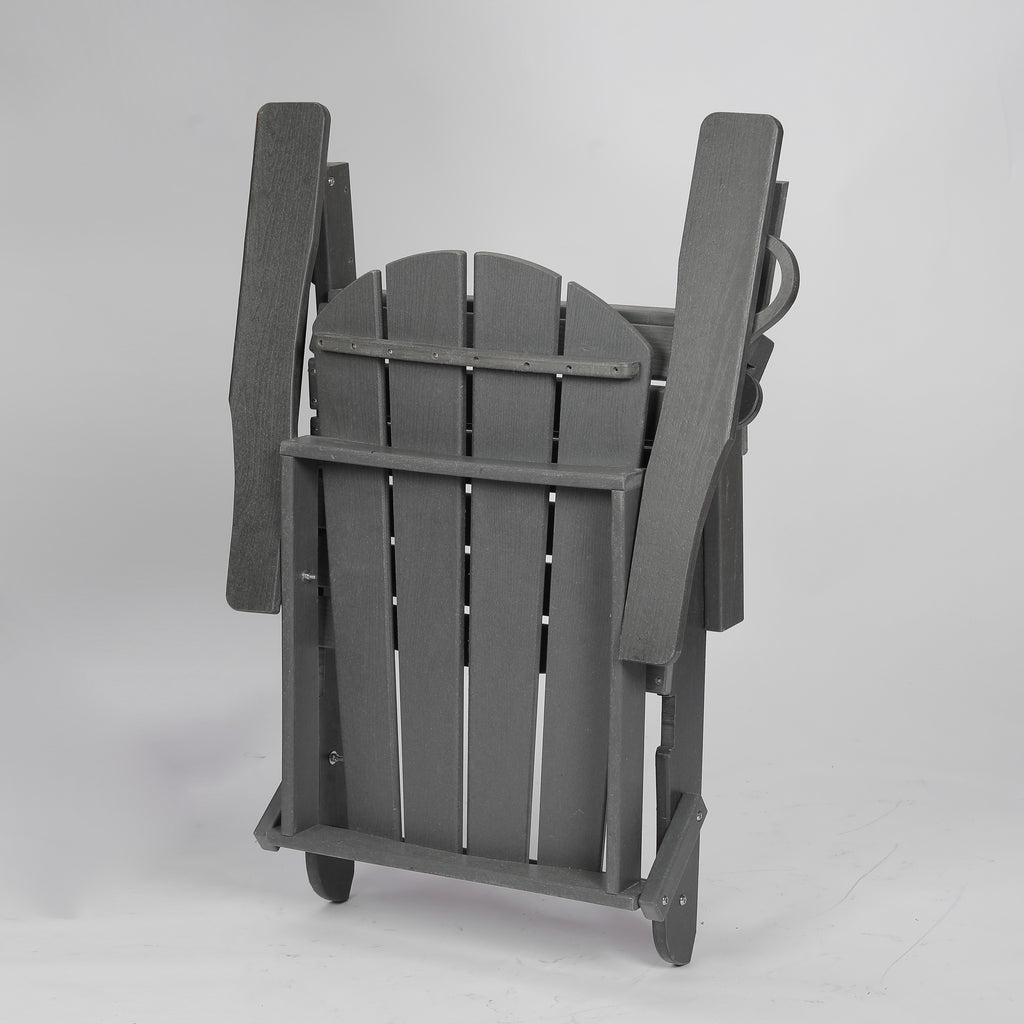HDPE Folding Adirondack Chair with Dual Cup Holder