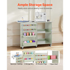 Folding Sewing Table - Multipurpose Craft Station with Storage