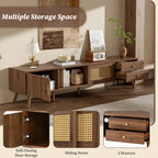 Modern Rattan Doors TV Stand for TVs up to 85 Inches