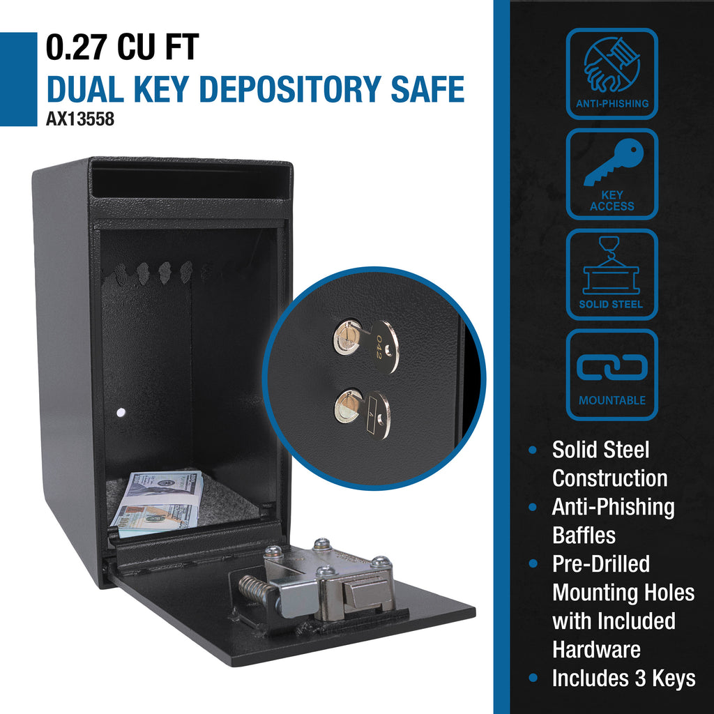 0.27 Cu Ft Dual Key Depository Safe