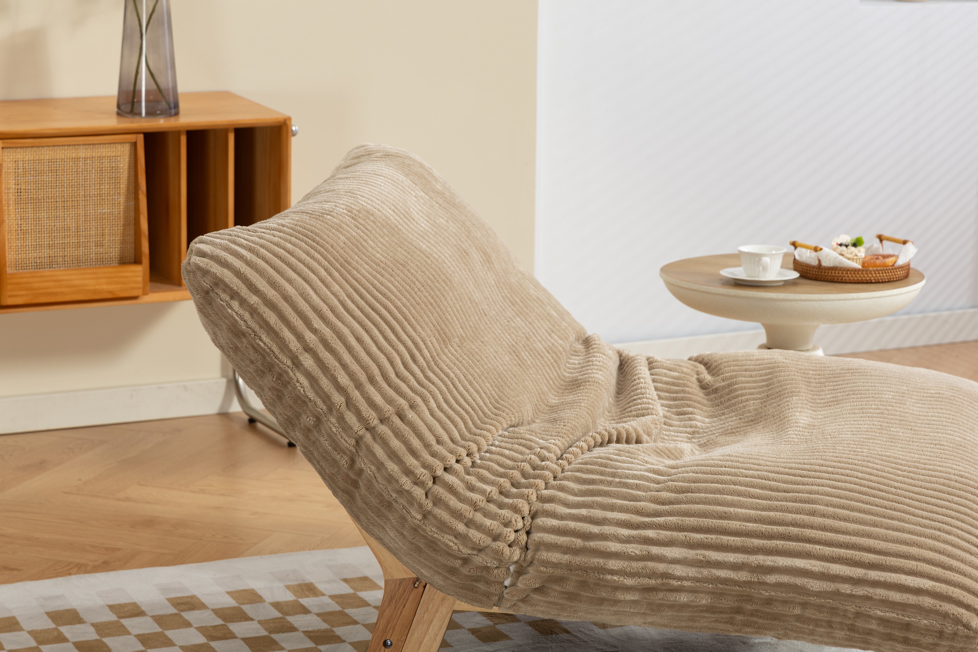 Bean Bag Chair for Adults with Solid Wood Frame