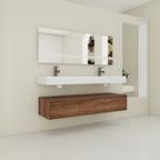60 Inch Wall-Mounted Bathroom Vanity With Resin Sink