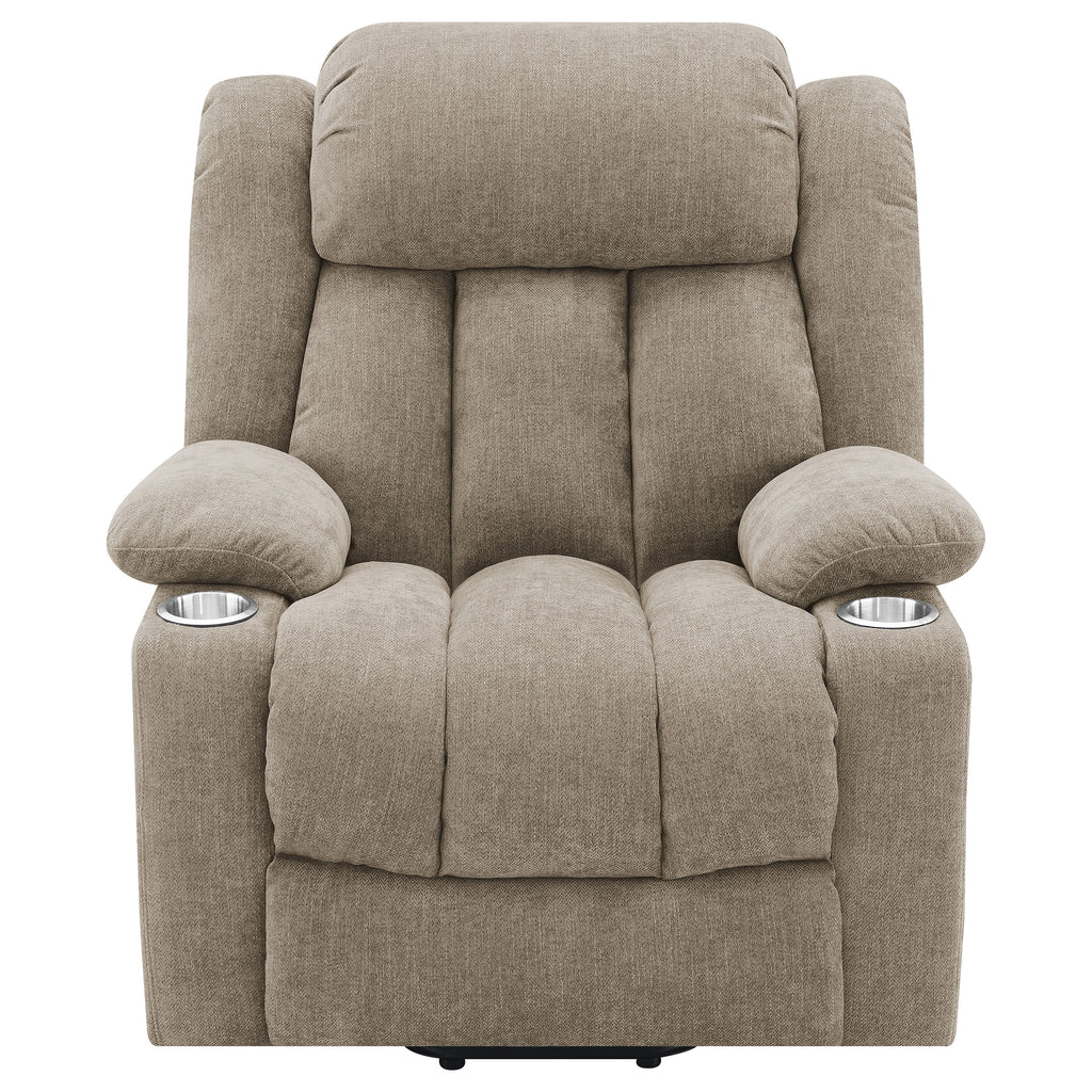 Beca Camel Upholstered Power Lift Recliner