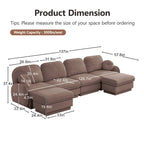 137" Oversize Chenille U-Shaped Sofa