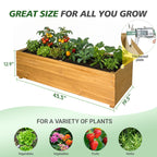 Solid Fir Wood Raised Garden Bed with Liner