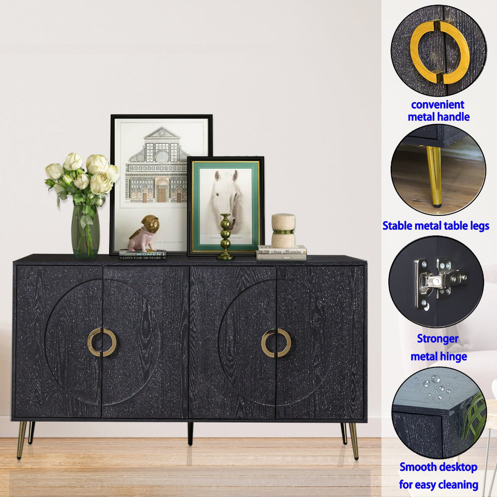 Modern Lacquered 4 Door Wooden Cabinet Sideboard Buffet