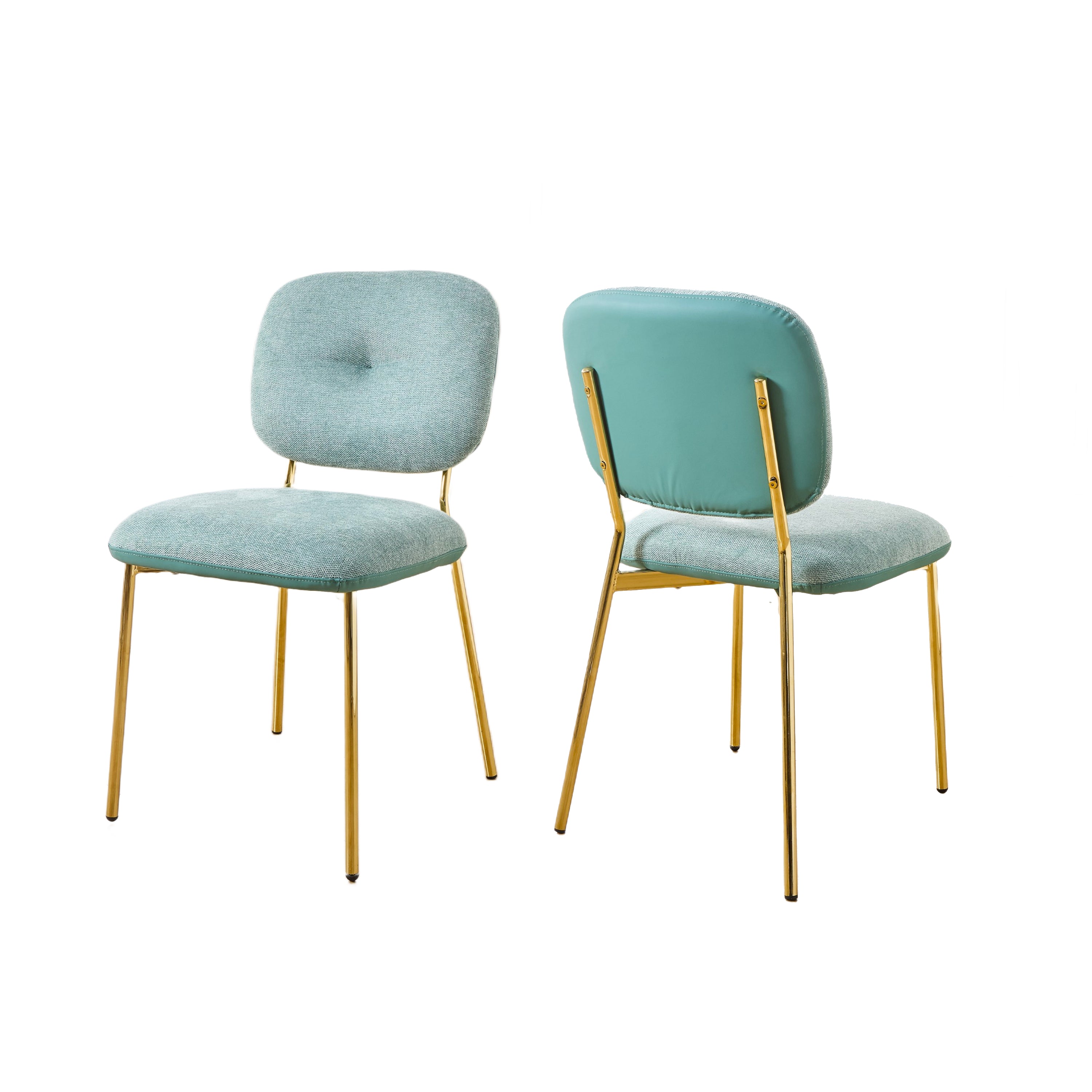 Modern 4-Person Dining Set with Bamboo & MDF Table and Fabric Chairs