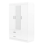 3-Door Mirror Wardrobe with Shelves