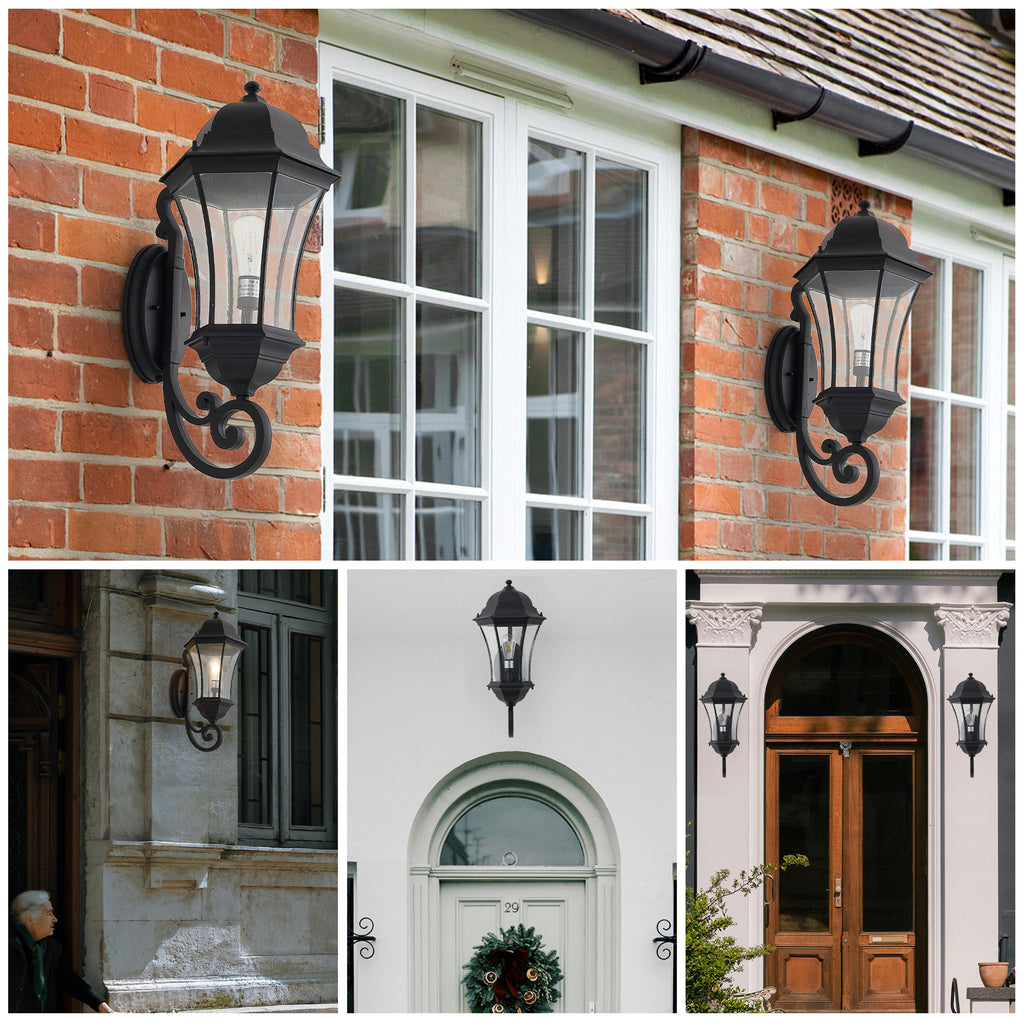 27" Outdoor Wall Lantern with Dusk to Dawn Sensor