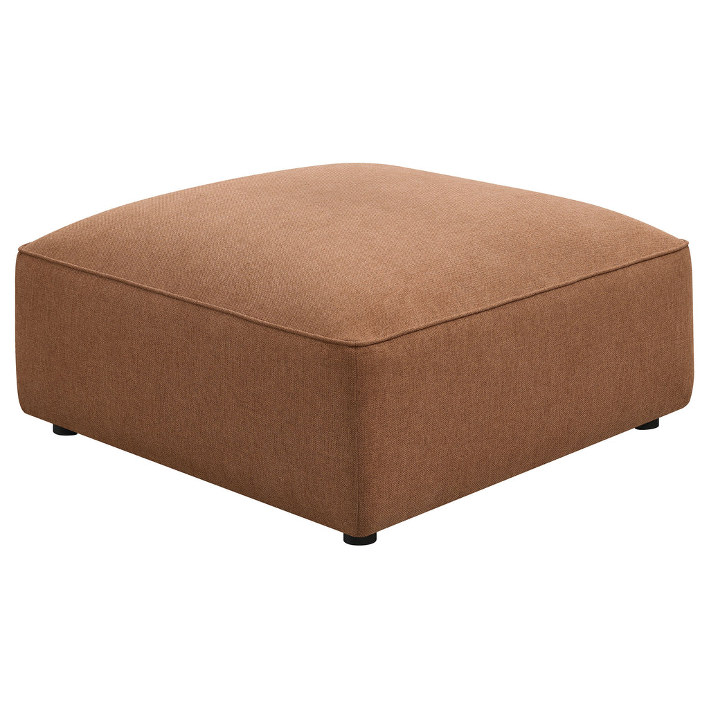 Jennifer Terracotta Square Upholstered Ottoman