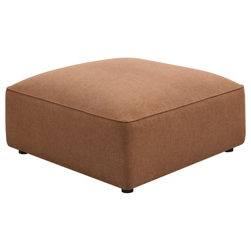 Jennifer Terracotta Square Upholstered Ottoman