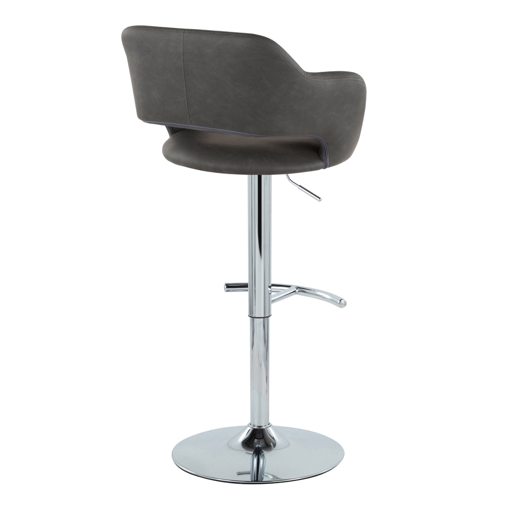 Contemporary Adjustable Barstool with Swivel