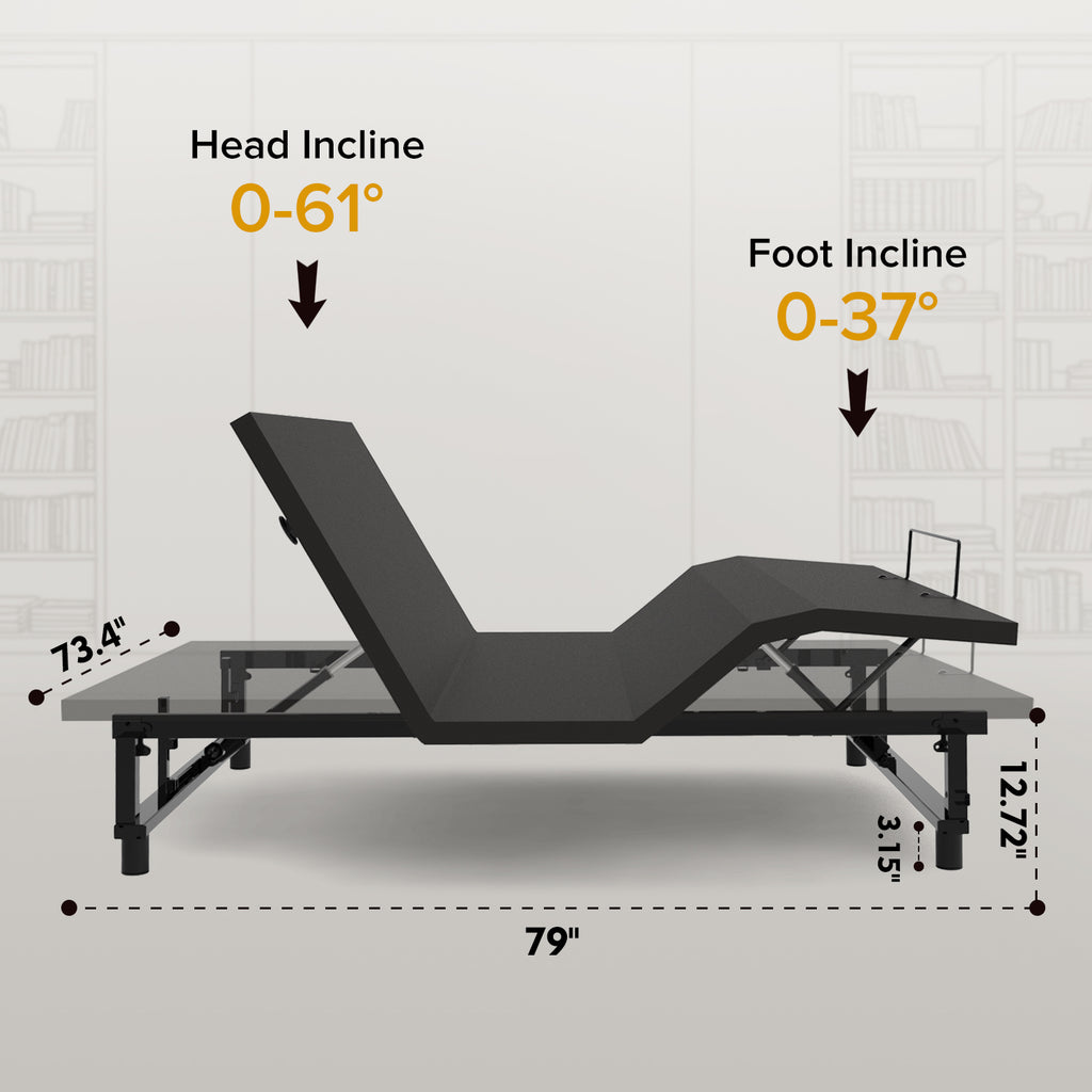 Adjustable Bed Base Frame with Head and Foot Incline