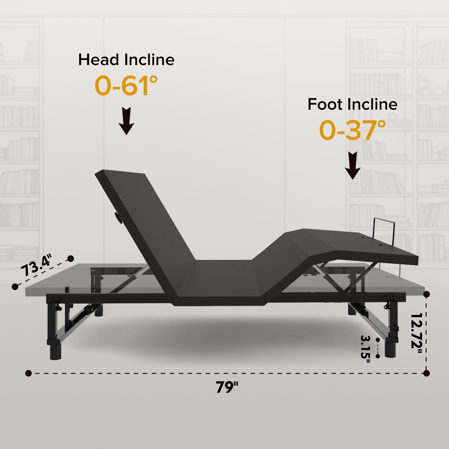 Adjustable Bed Base Frame with Head and Foot Incline