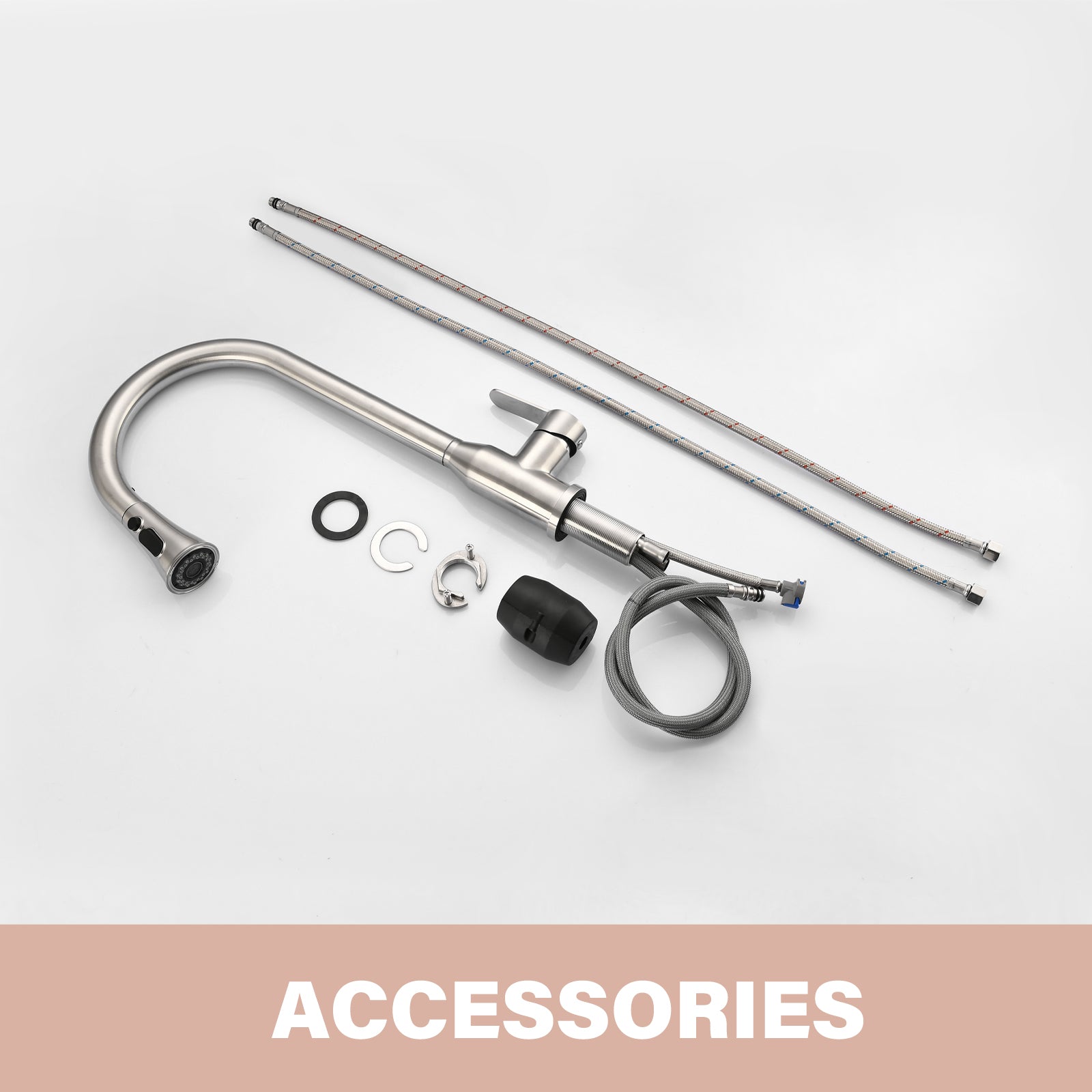 High Arc Single Handle Stainless Steel Brushed Nickel Kitchen Faucet