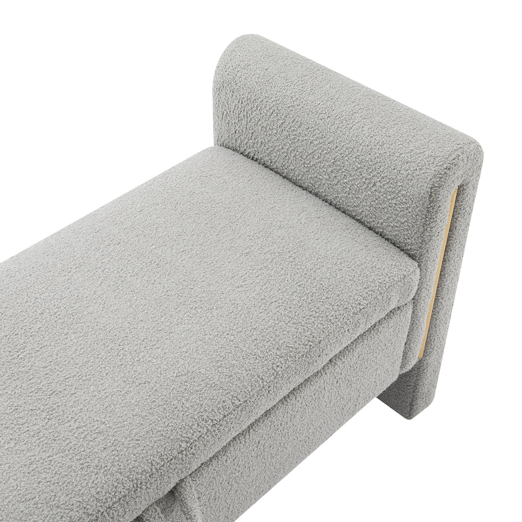 Modern Teddy Bed End Bench with Arms and Storage