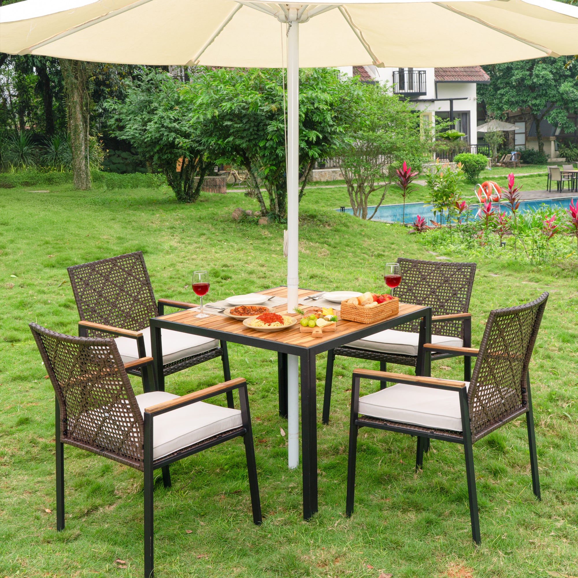 All Weather 5-Piece Patio Dining Table Set