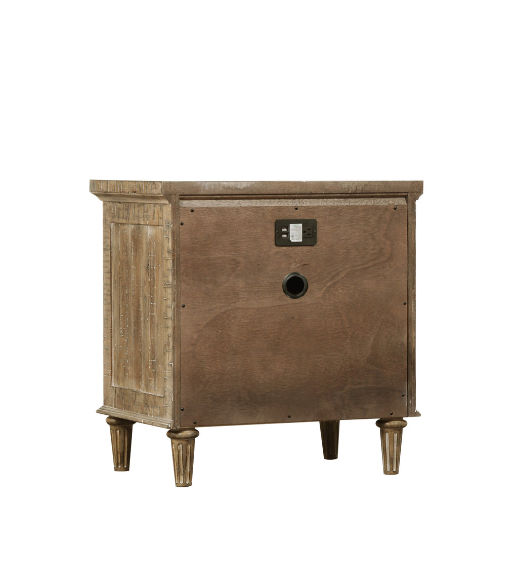Taupe 2-Drawer Nightstand