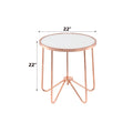 Alivia Frosted Glass & Rose Table