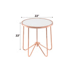 Alivia Frosted Glass & Rose Table