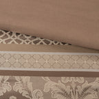 7 Piece Jacquard Comforter Set Brown/Gold King