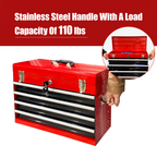 Heavy Duty Metal Tool Box - 21-inch with 4 Drawers