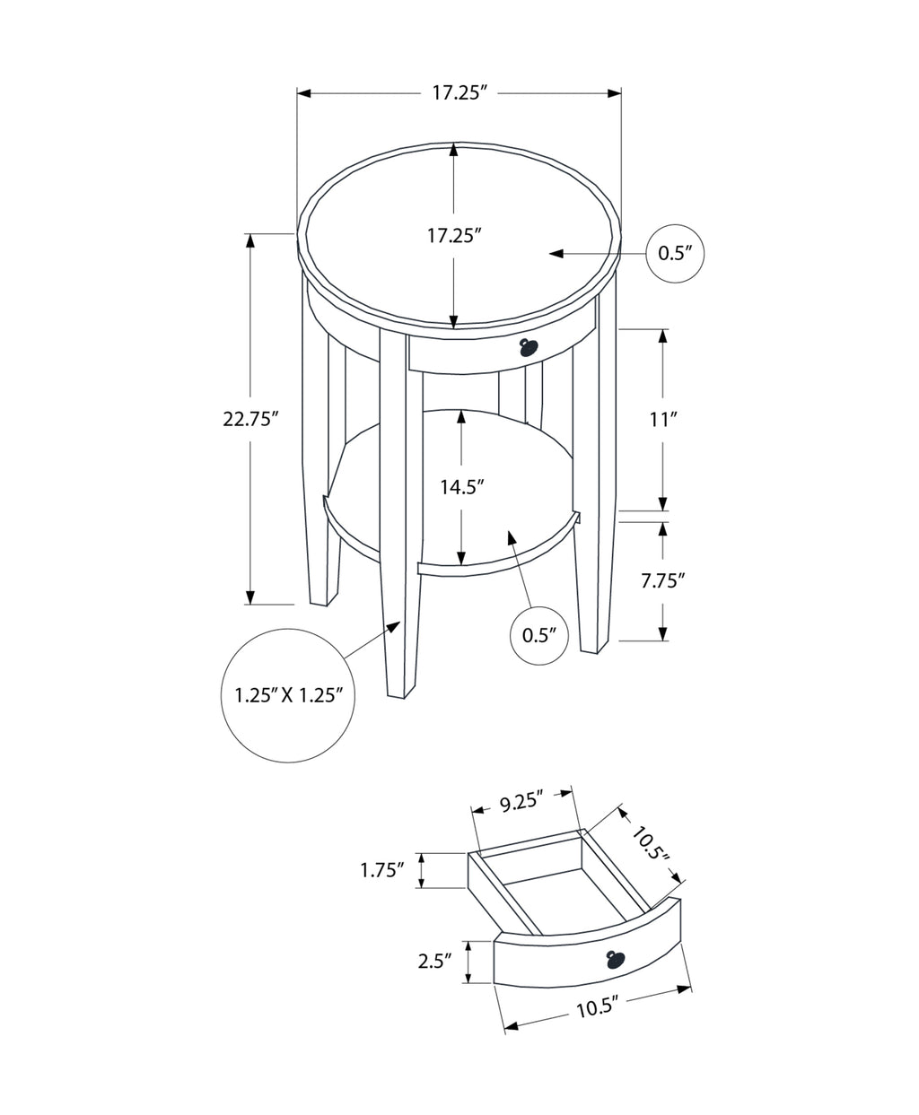 2-Tier Round Accent Table