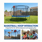 14 Ft Pumpkin Trampoline, Outdoor Trampoline with Basketball Hoop