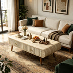 Coffee Table with Veneered Faux Marble Tabletop