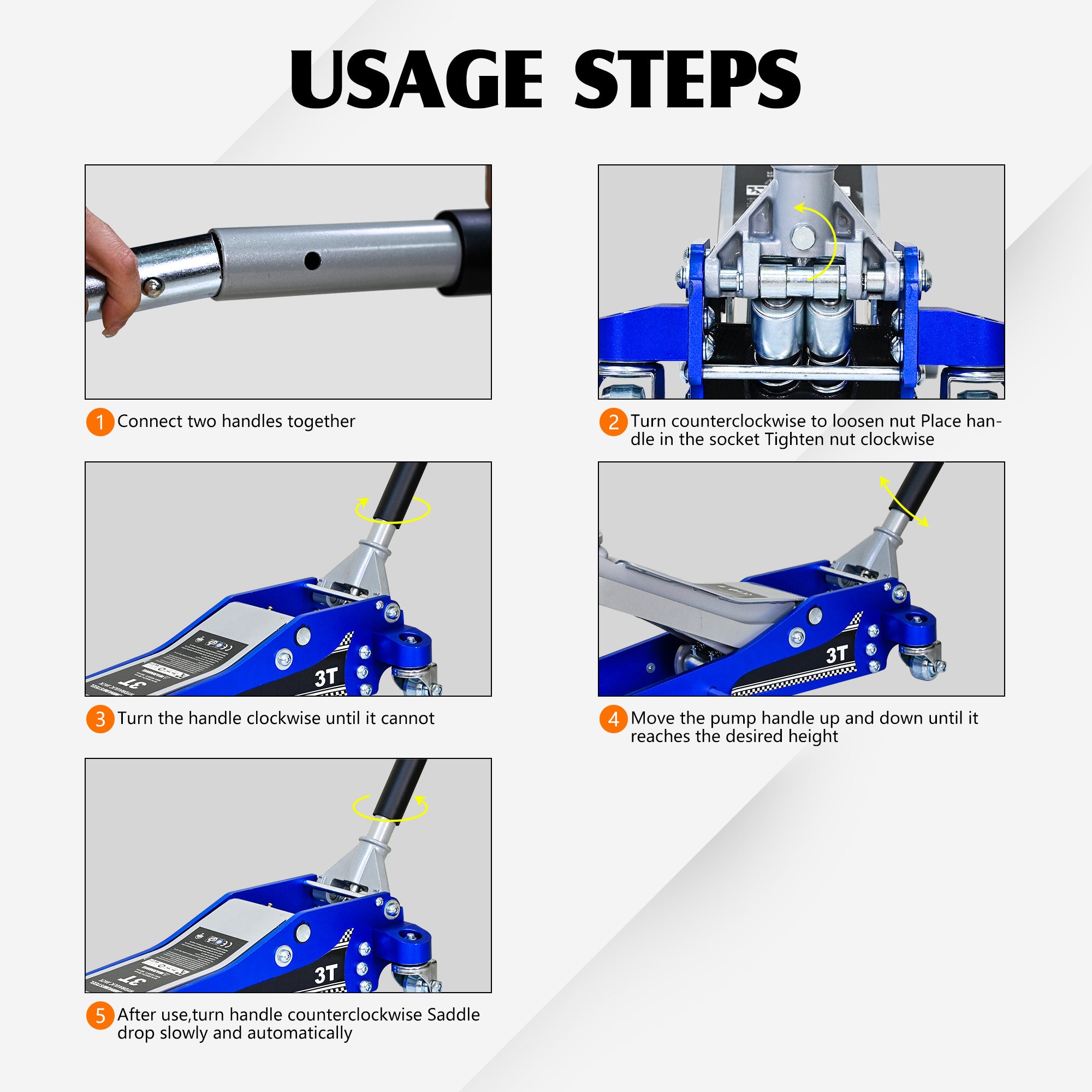 ARTMAN 3T Aluminum Iron Hydraulic Trolley Jack