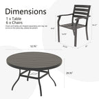 7 Pieces Outdoor Patio Dining Set