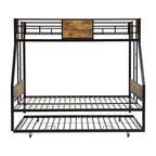 Twin Over Full Metal Bunk Bed with Trundle